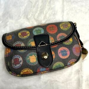 Vintage DOONEY & BOURKE Stamp Medallion Multi Color Pouch